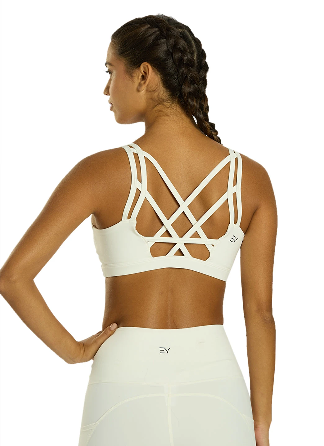 7269382619179-oatmeal-1a_ecf8a72b-3d14-4dc4-b8d4-c214aa1d9e81.webp Radiant Solid Strappy Back Sports Bra - Image 1