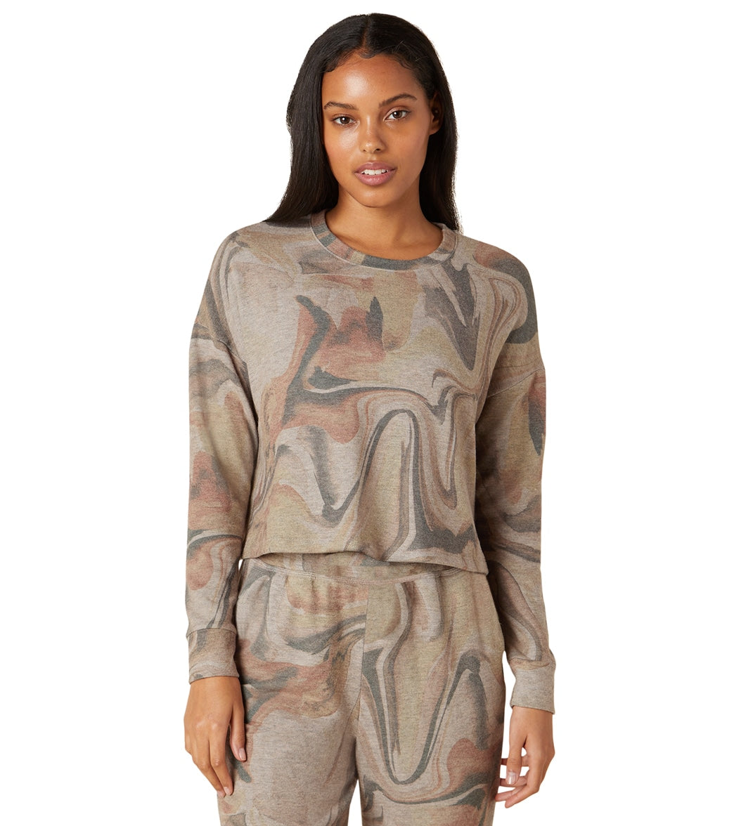 7269402673195-naturalmarble-1a.jpg Brushed Up Cropped Pullover - Image 1