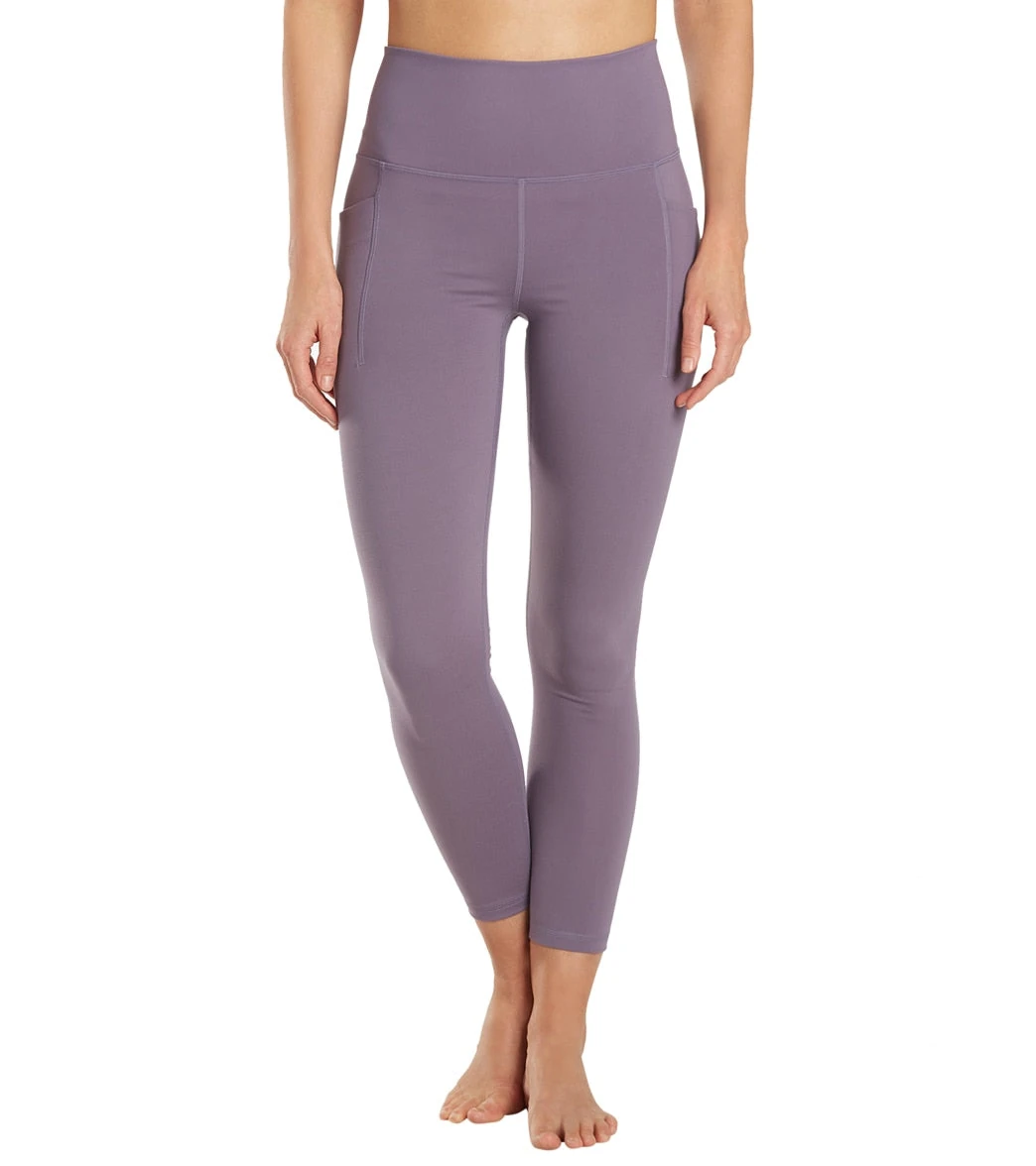 7269408112683-purpletaupe-1a.webp Uphold Solid High Waisted 7/8 Leggings With Pockets 25" - Image 1