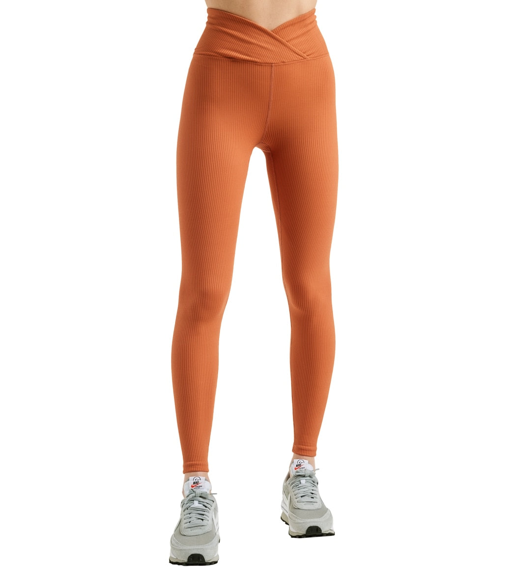 7269605736491-terracota-1a.jpg Ribbed Veronica Leggings - Image 1