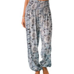 Lotus and Luna Watercolor Mandala Harem Pants