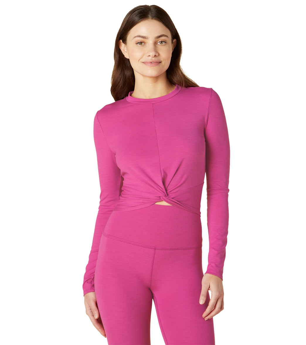 7269630345259-brightbeetheatherrib-1a.jpg Heather Rib Groove Cropped Top - Image 1