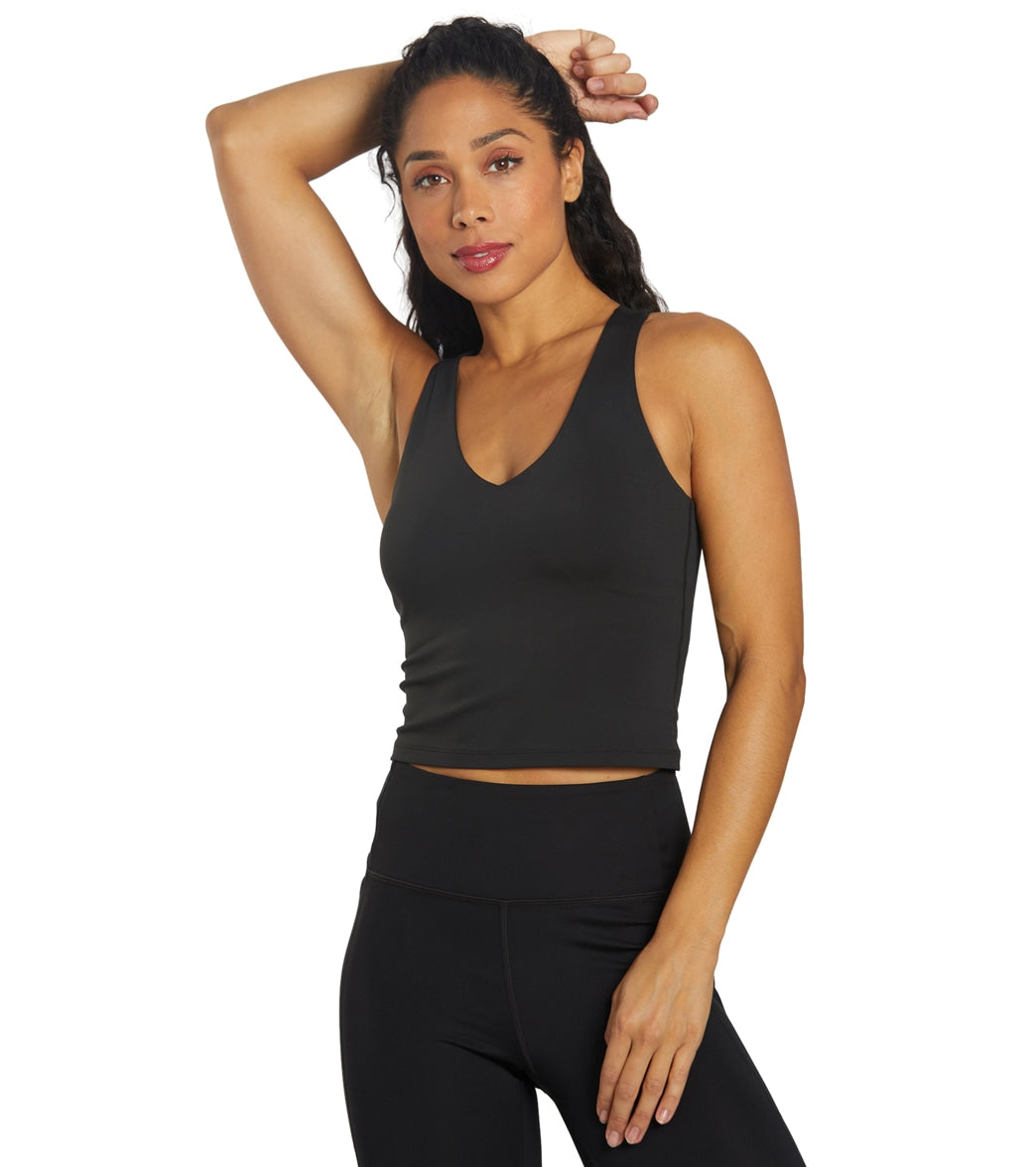 7269651906603-black-1a.jpg Girlfriend Collective FLOAT Zoe Superstrech Tank - Image 1