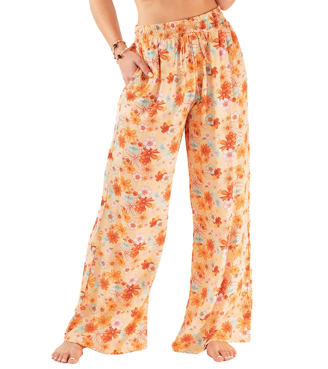 7269687099435-mustard-1a.jpg Lotus and Luna San Clemente Wide Leg Drawstring Pants - Image 1