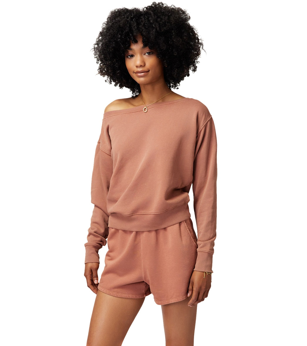 7269689622571-deeprust-1a.jpg Vida Off Shoulder Long Sleeve Top - Image 1