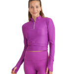 Thrive Societe Reflective Zip Crop Top