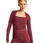 Heather Rib Frame Cropped Pullover