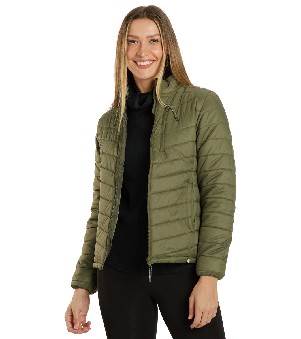 7269707153451-dustyolive-1a.jpg Long Sleeve Puffer Jacket - Image 1