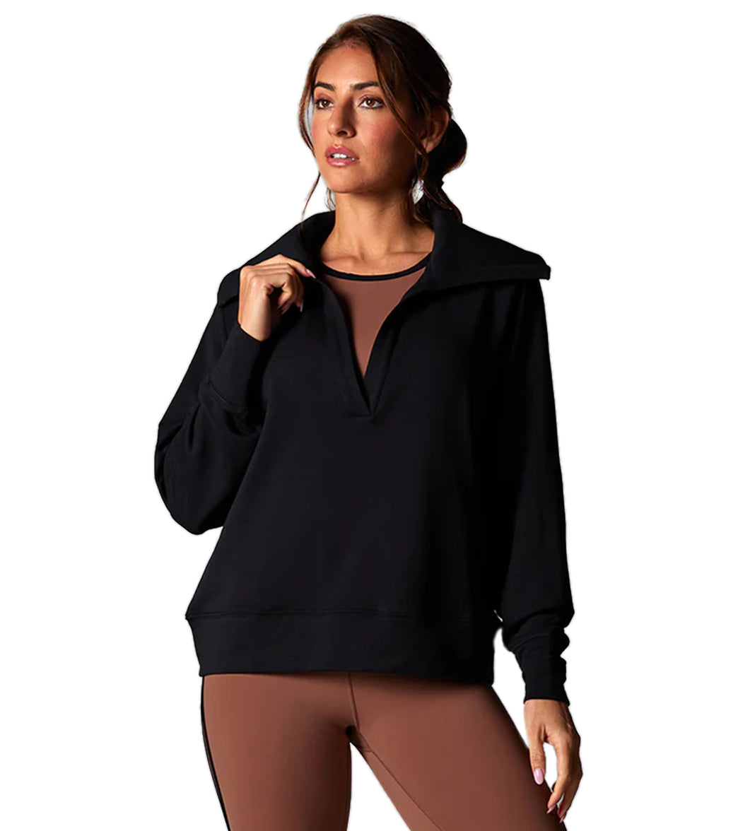 7269708398635-ebony-1a.jpg Cozy Collared Sweatshirt - Image 1