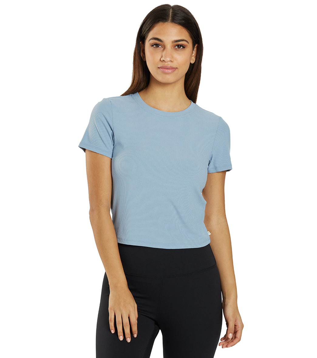 7269708496939-fadeddenim-1a.jpg Juni Short Sleeve Top - Image 1