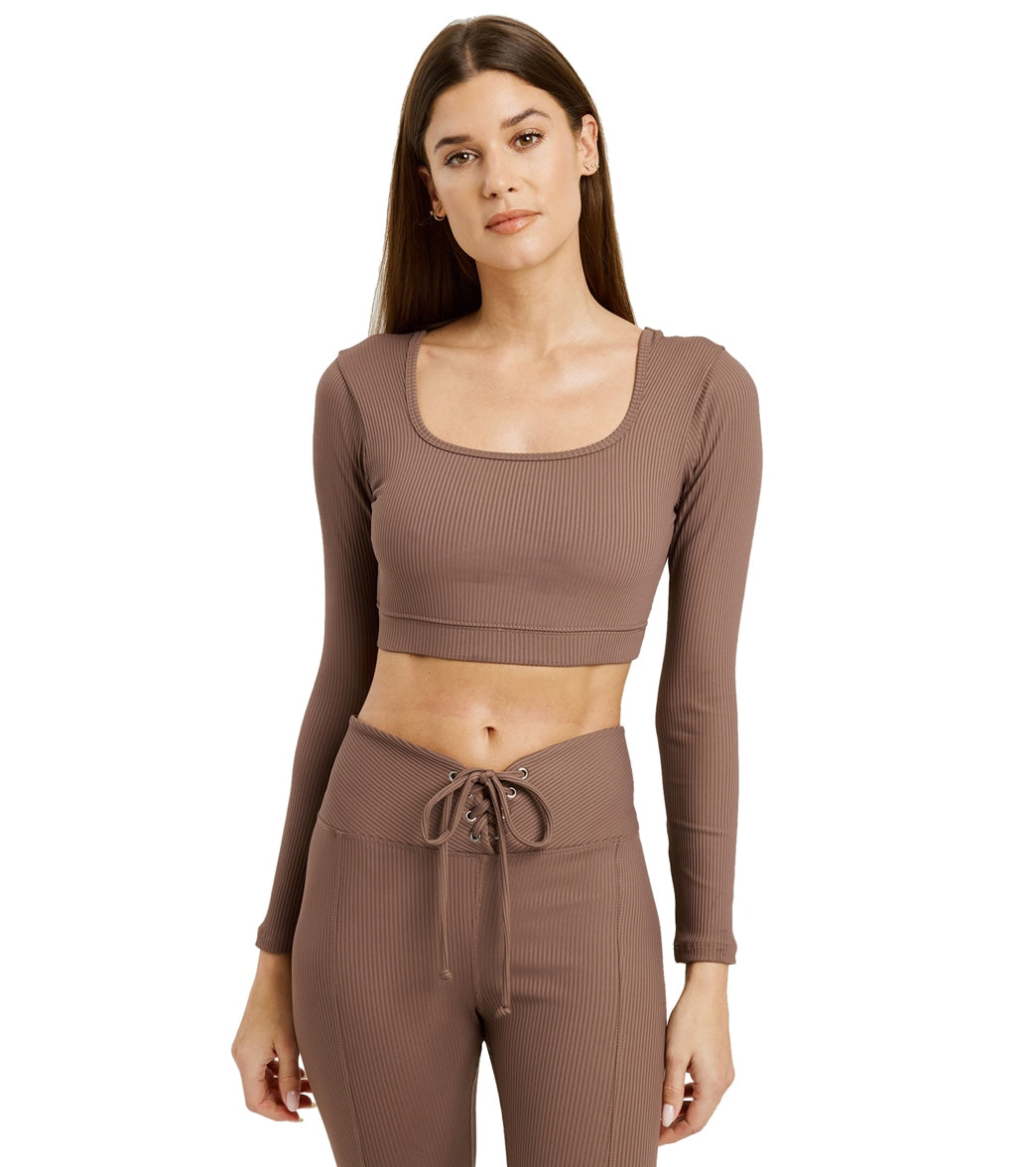 7269714657323-coco-1a.jpg Ribbed Cropped Long Sleeve - Image 1