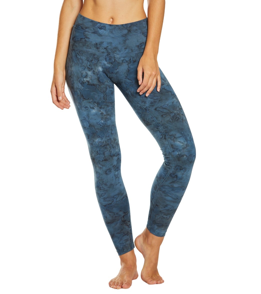 7308112166955-greybluereverselavawash-1a.jpg High Waisted Cotton Ankle Yoga Leggings - Image 1