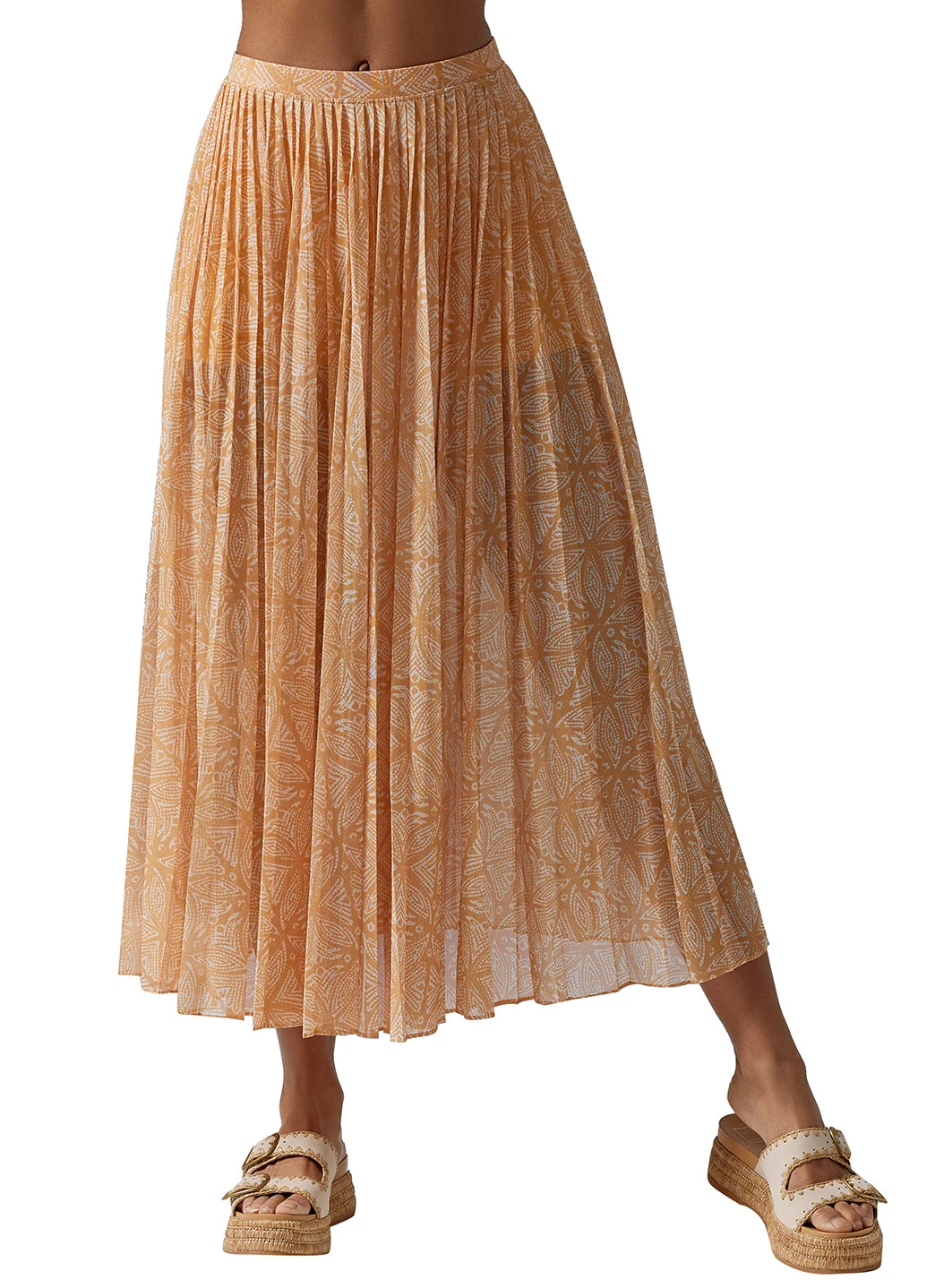7323221295147-apricotbatik-1a.webp Pleated Active Coverup Skirt - Image 1