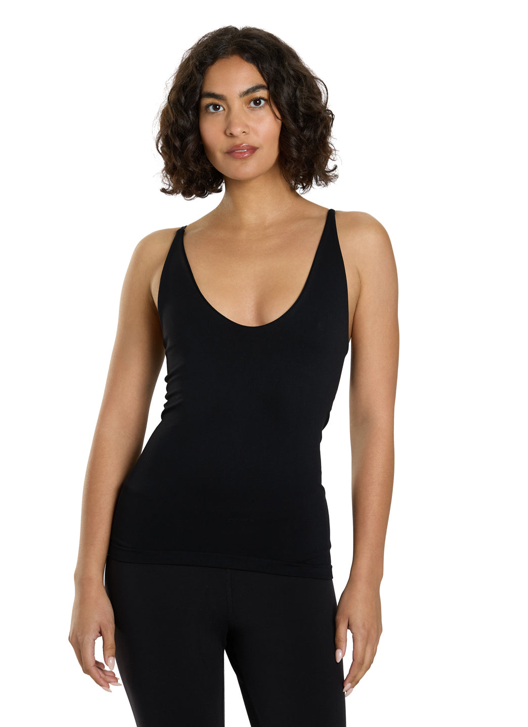 7330788966443-black-1a.jpg Seamless V-Neck Cami - Image 1
