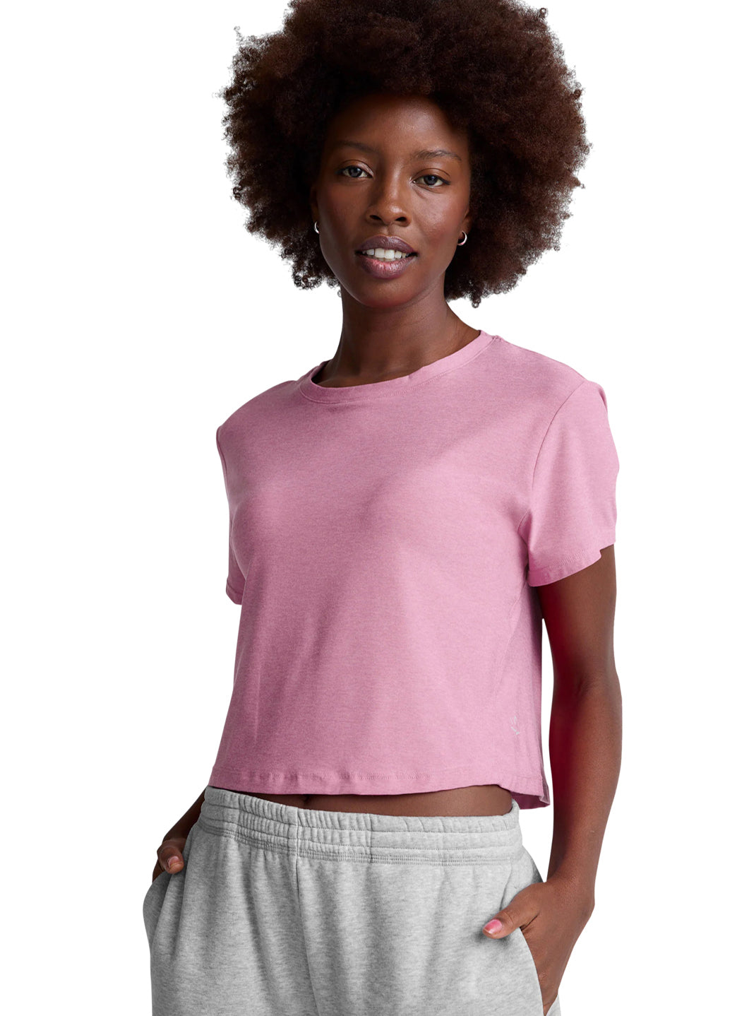 7332443521067-vividpinkheather-1a.jpg Featherweight Supreme Cropped Tee - Image 1